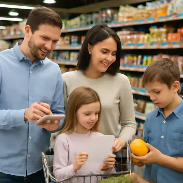 Guía de ahorro familiar y compras en el supermercado